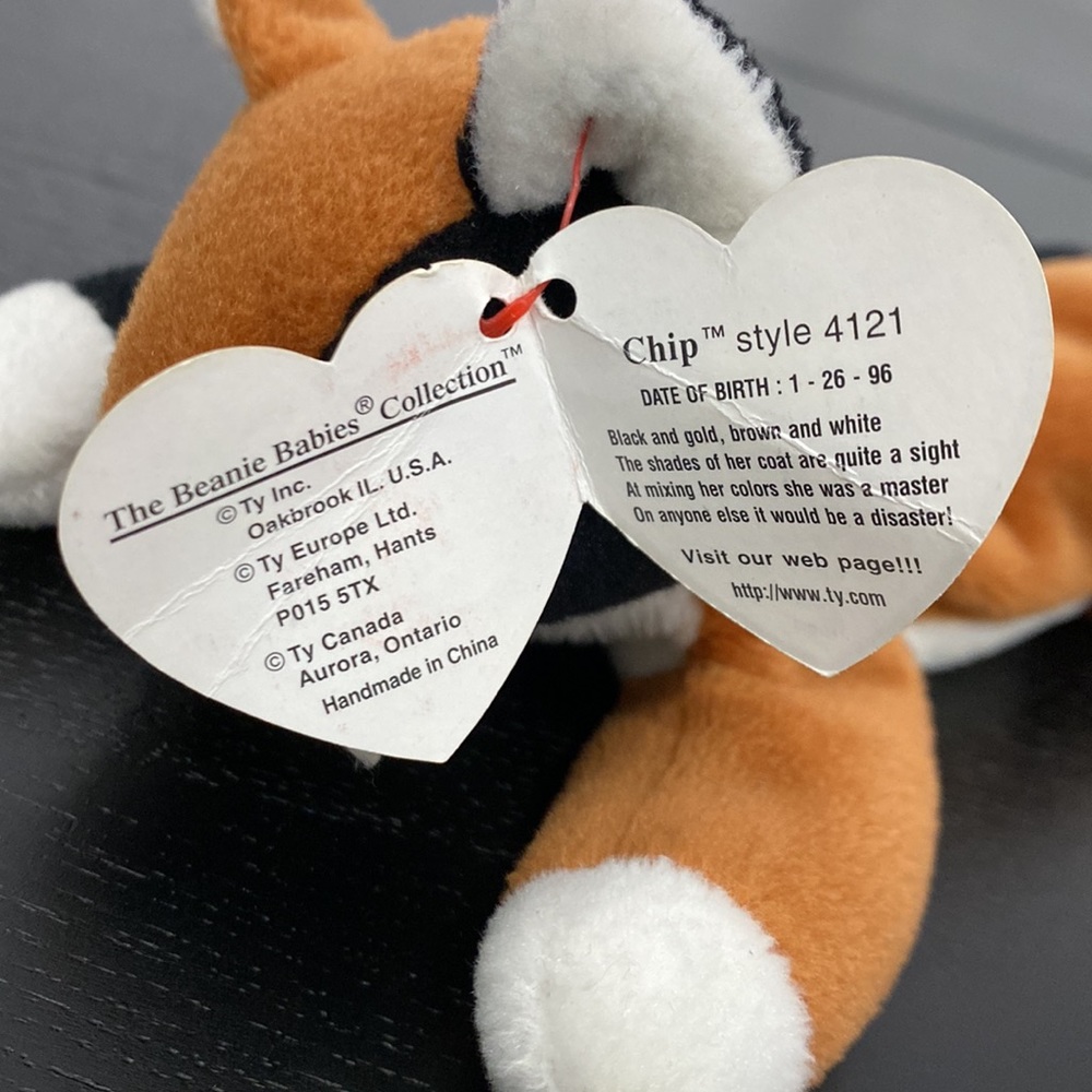 TY Beanie Baby “Chip” the Cat - PVC Pellet - 1996 - Picture 9 of 11